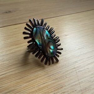 Kendra Scott Owen Ring in Gunmetal and Abalone